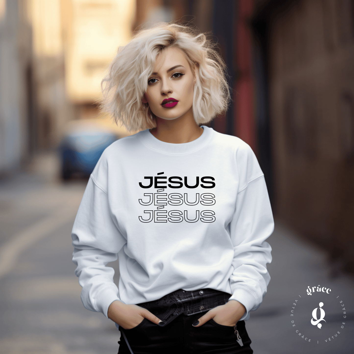 Chandail JÉSUS (sable) unisexe