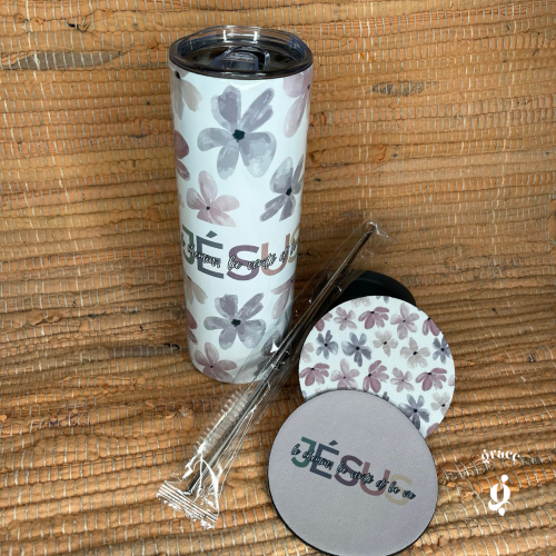 Ensemble Jésus le chemin, la vérité et la vie (tumbler + sous-verres)