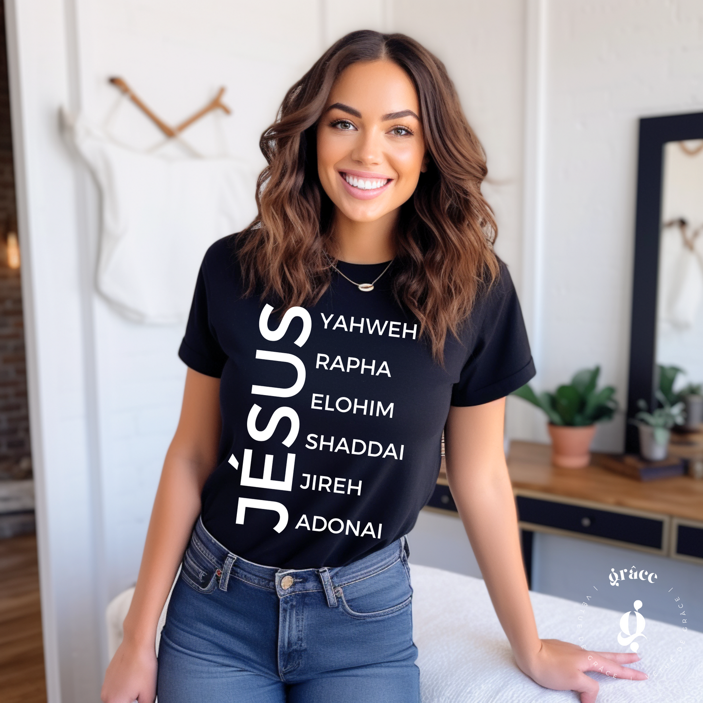 T-shirt Jésus UNISEXE (YHWH, Rapha, Elohim, Shaddai, Jireh, Adonai)