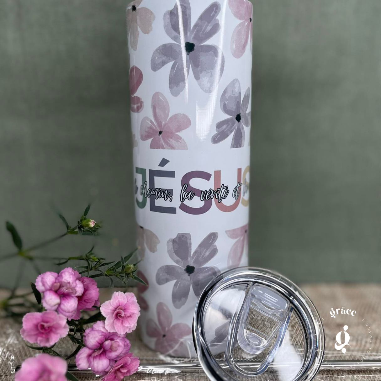 Ensemble Jésus le chemin, la vérité et la vie (tumbler + sous-verres)