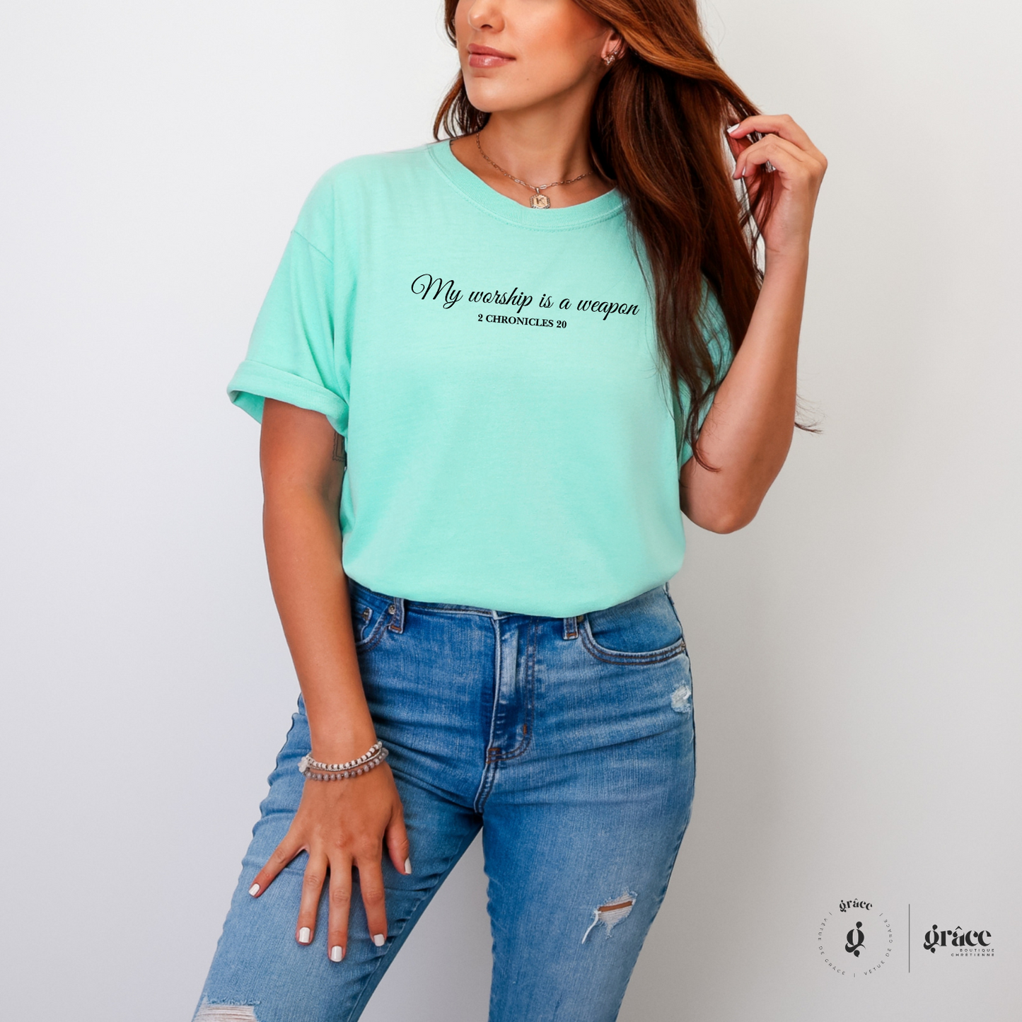 T-shirt WORSHIP is my WARSHIP - 2 Chronicles 20